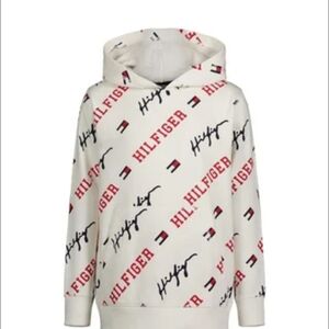 Tommy Hilfiger Cream and Red Signature Hoodie
